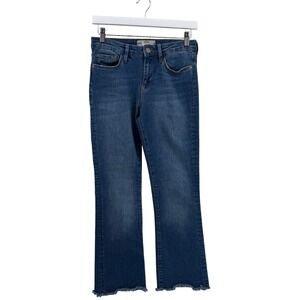 Free‎ People Jeans Raw Frayed Hem Size 27 Blue Womens Flare Boho Denim
